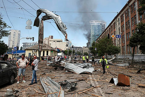 Damages are seen after Russia's missiles attack